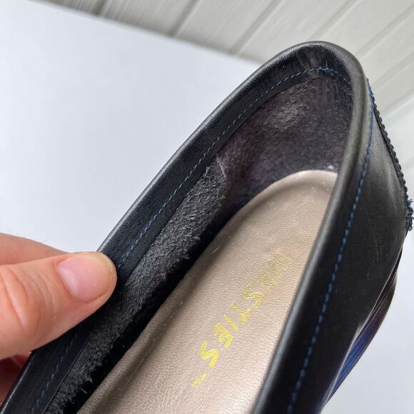 Vintage Westies Forest Green Woven Leather Penny Loafers | Size 9 - Picture 8 of 11